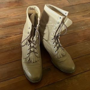 Vintage Justin’s Lace-Up Roper Boots - Women’s size 10/men’s size 8